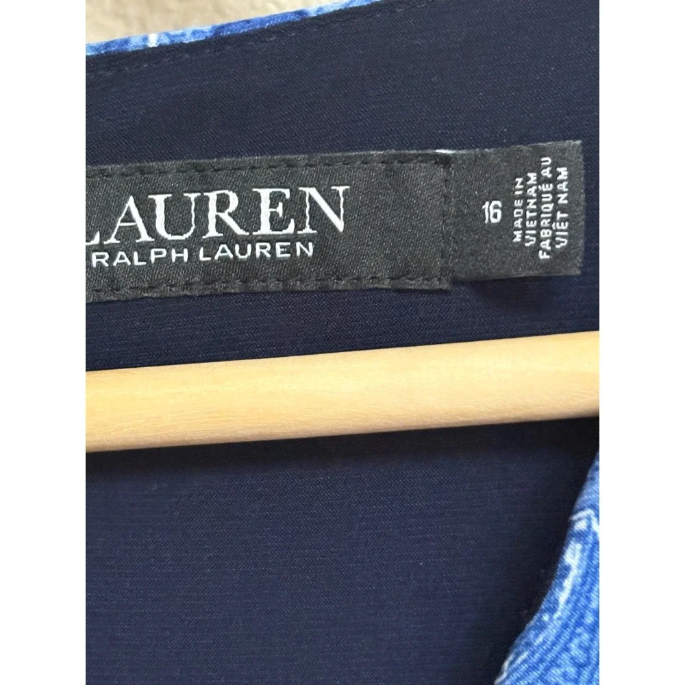 Lauren Ralph Lauren Blue Paisley Sleeveless Knot Front Maxi Dress 16 - Picture 7 of 8